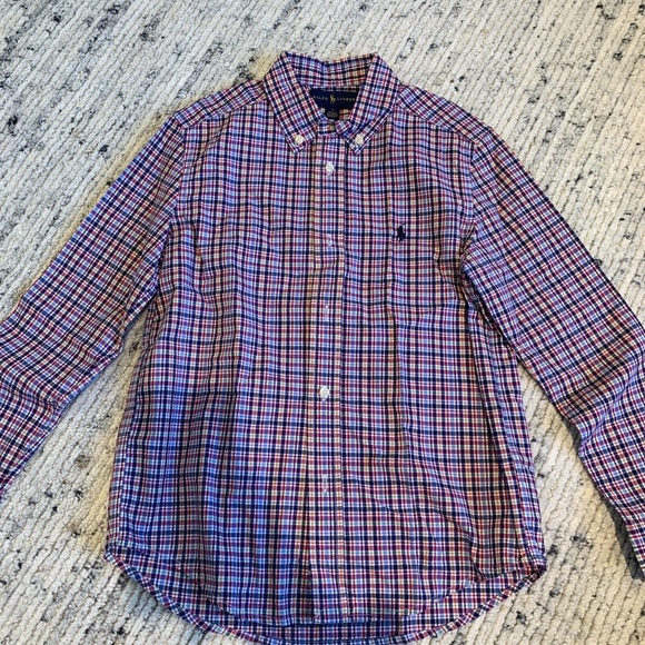 Ralph Lauren Multo color Pattern button down size 7 kids boys - Picture 1 of 3